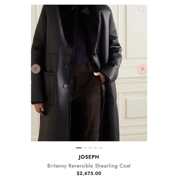 Joseph Britanny Reversible Leather & Fur Coat in Black Size 32, US 0 - Picture 7 of 15